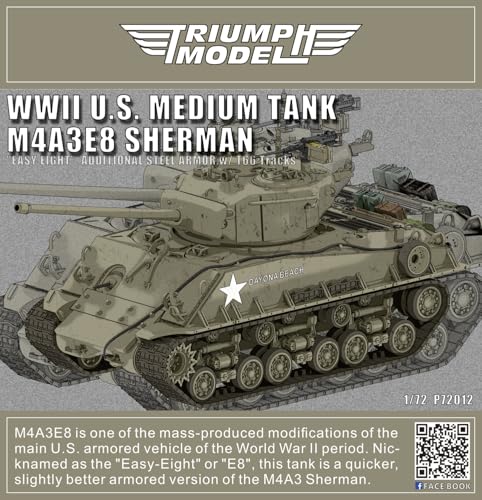Chenilles T66 Extra Armor M4A3E8 Sherman Easy Eight 1/72 Triumph Model - 7
