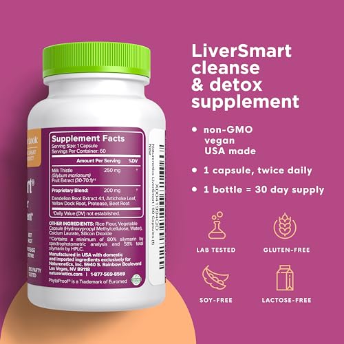 Naturenetics LIVERSMART-PARENT-SKU Liver Cleanse & Repair Formula With European Milk Thistle - Silymarin, Artichoke, Dandelion Root, Yellow Dock Root, Beet - Liver Support, Liver Health, Liver Supplement thumb #1