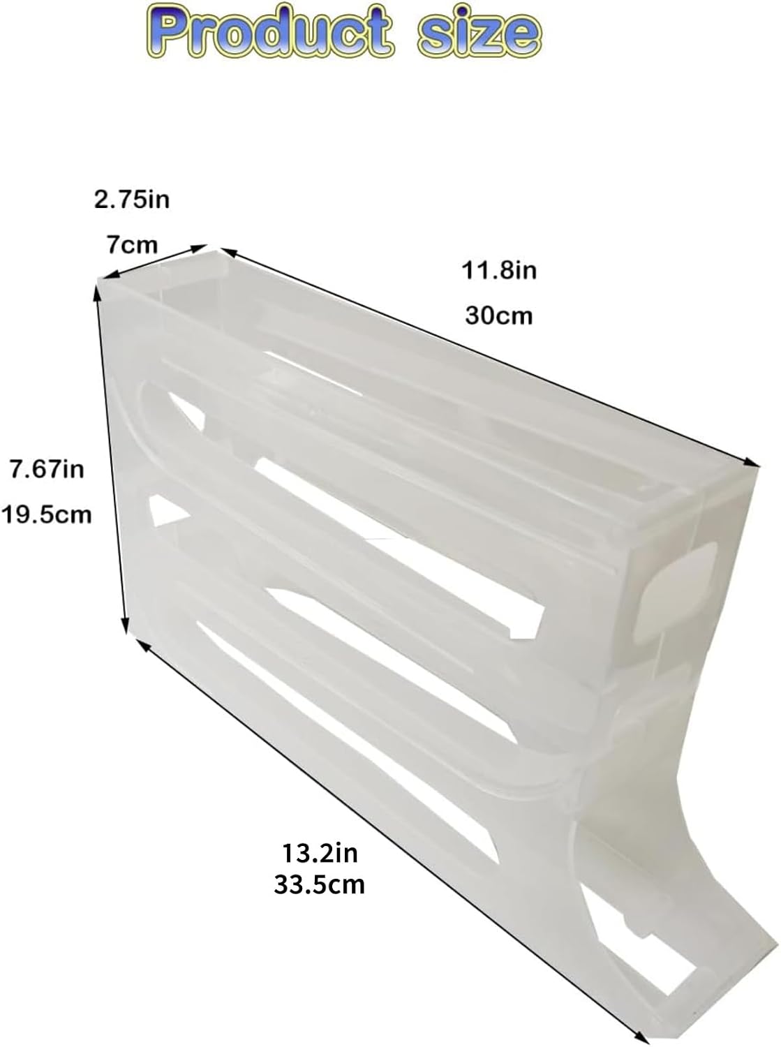 24 Eggs Egg Holder for Fridge,4 Tiers Egg Container,Auto Rolling Egg Organizer for Refrigerator,Cabinet&Pantry Space-Saving Egg Dispenser Holder,Ideal For Families And Busy Home Cooks (White,1pack)