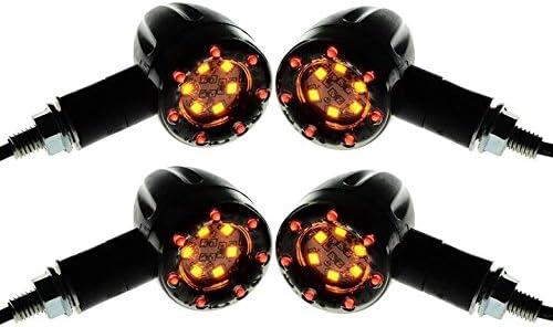 MBB 4 Pack Amber & RED LED Bullet Turn Signal Stop Brake Lights for Metric Motorcycle ATV Bike