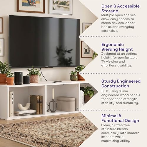 Image of Wakefit Silena Engineering Wood TV Unit - Frosty White