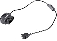 Vista 8 de Ejoyous Cable de alimentación OBD2, cable de alimentación USB Cable de carga 16Pin OBD2 Conector universal para coche GPS DVR Cámara
