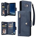 galaxy s8 plus unieuro Custodia per cellulare Caso di flip del telefono For Samsung Galaxy S8 custodia, portafoglio con cerniera multi-cart con cerniera custodia in pelle folio flip portafoglio magnetico portafoglio cassa del portafoglio for tele