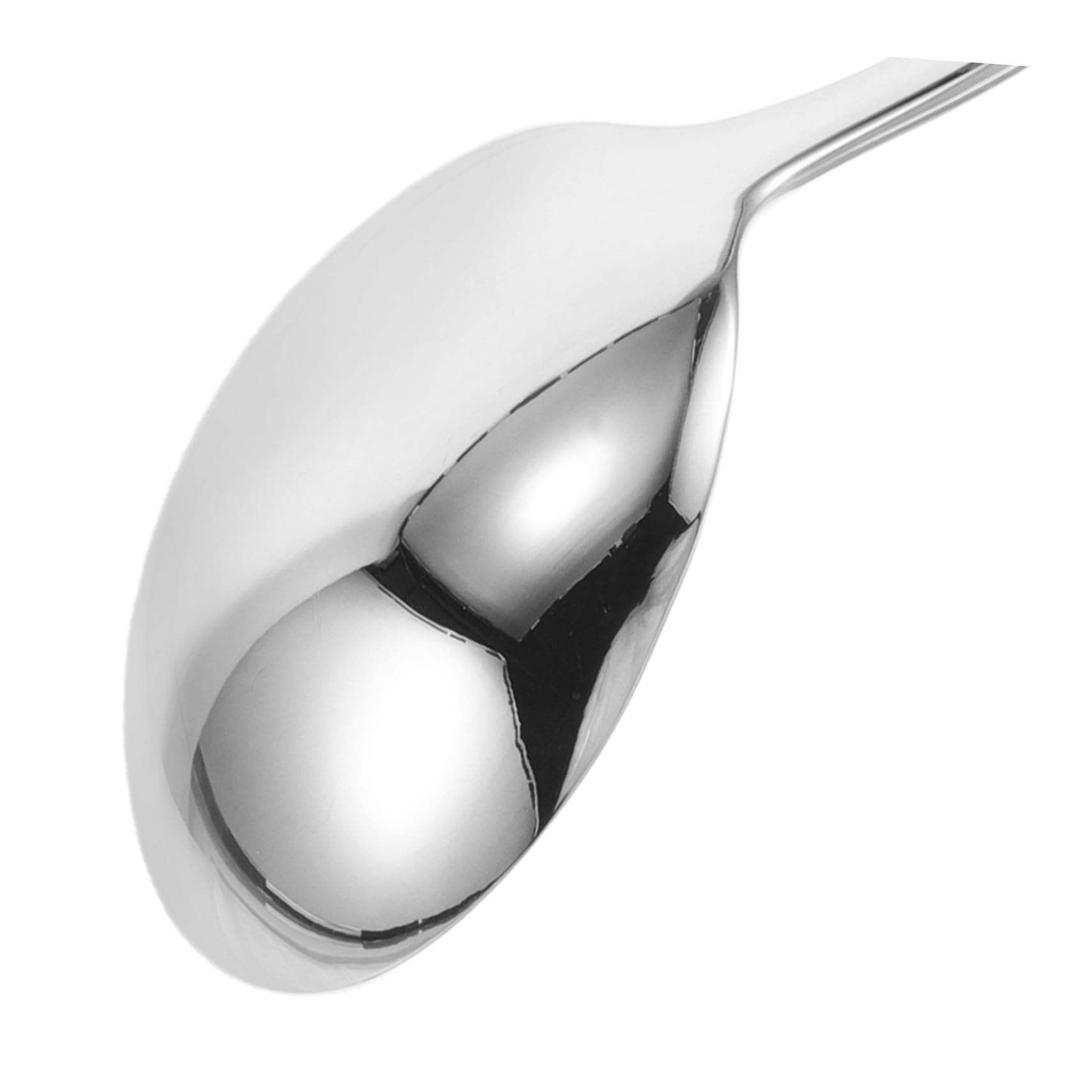Große Runde Suppenlöffel aus Edelstahl für Tischservice | Silber, Elegante Glatte Form, Komfortabler Griff, Spülmaschinengeeignet, 8 Stück für Familie