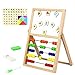 Abacos Para Niños de Madera Juguetes Montessori Juguete De Matemáticas Primaria Pizarra Infantil Doble Lado Letras Magneticas Montessori De Madera Tangram Letras Juguetes Educativos 3 4 5 6 Años
