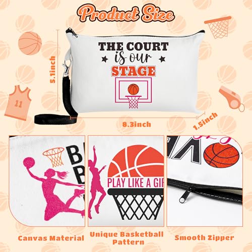 image for R HORSE 9Pcs Basketball Makeup Bag Inspirational Gifts for Women Girls