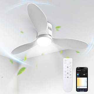 Deckenventilator mit Beleuchtung, Ø132cm App Steuerung & Fernbedienung Deckenventilatoren mit Licht LED, 6 Geschwindigkeiten, 3 Farben Dimmbar, Leise DC-Motor, Sommer-Winterbetrieb, Timer