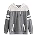 Produktbild Btruely Hoodie Pullover Damen Herbst Winter Mädchen Kapuzenpullover Hooded Sweatshirt Casual Jacket Langarm Top (XXL, Grau)