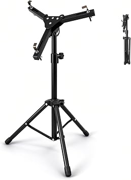 Drum Pad Stand, Adjustable Angle Silent Drum Pad Stand,Fit for 10-12 Inch Drum Practice Pad, Height Range 22-36 Inches for Drum Beginners, Black