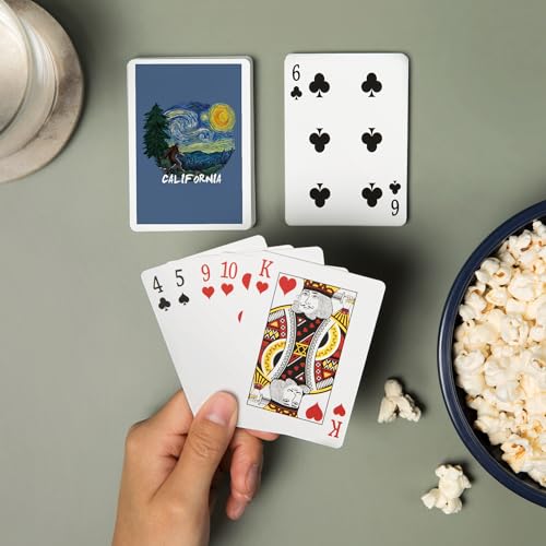 Baraja de poker Lantern Press California Bigfoot Starry Night miniatura 2