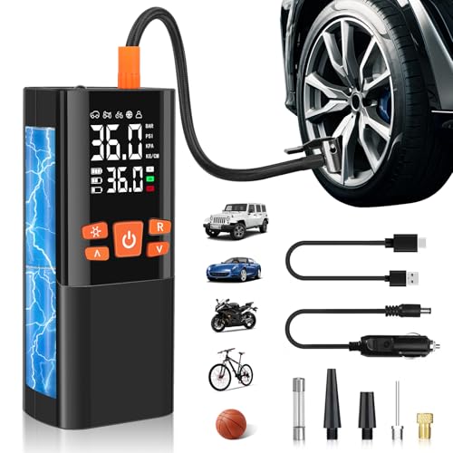 Air Pump for Car Tires, Tire Inflator Portable Air Compressor, 150PSI&15000mAh Car Tire Air Pump...