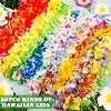 200pcs Hawaiian Leis Bulk, Colorful Luau Party Decorations Silk Flower Leis Necklace, Tropical Hawaiian Bulk Hula Dance Party Decor, Hawaiian Flower Leis Summer Beach Pool Party Decorations Supplies #2