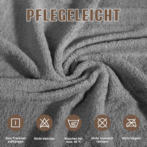 CELESTA Gästehandtuch 2er-Set, 30x50 cm – 100% ringgesponnene Baumwolle, Saugstark & Weich – Oeko-TEX Zertifizierte Handtücher – Grau
