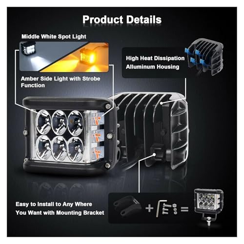 Lumière travail tout-terrain LED 45W projecteur spot inondation tricolore pour bateau et camion
