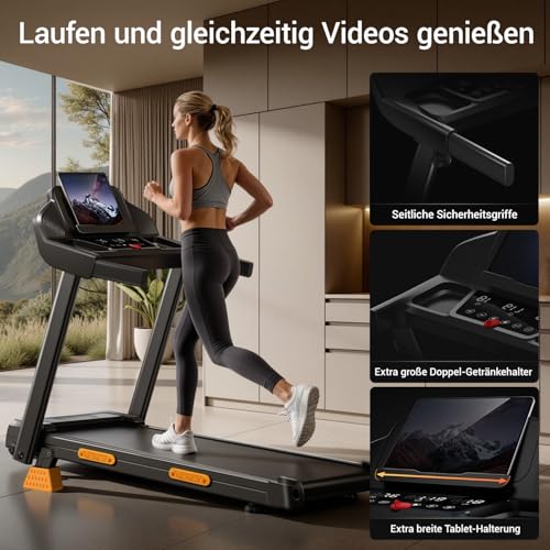 Image of LONTEK 18% Incline Treadmills for Home with Handle Bar | 400LBS Load Capacity & 3 Led Sreens, 3.0HP Foldable Walking Pad Treadmill Up to 7.5MPH, 7-Layer Shock-Absorbing Portable