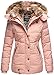 Produktbild Marikoo warme Damen Winter Jacke Winterjacke Steppjacke gefüttert Kunstfell B658 [B658-Nek-Rosa-Gr.XS]