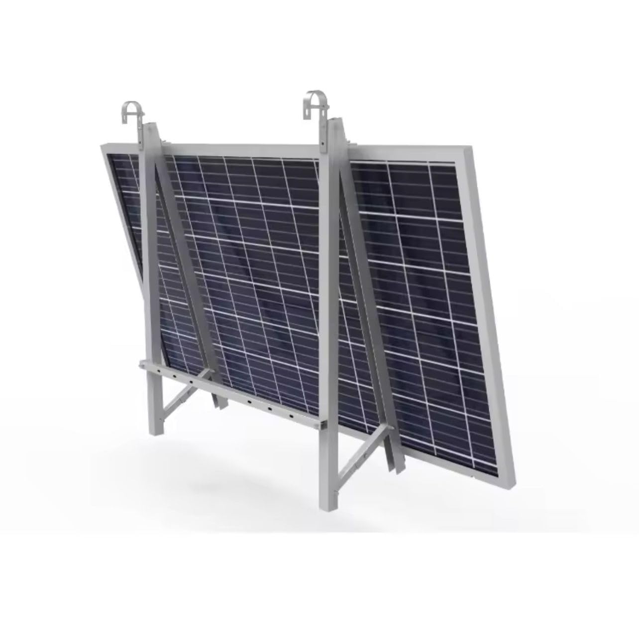 Supporto Regolabile per Pannello Solare, Staffa Triangolare da Balcone, Inclinazione 10-15°, Kit Montaggio 3-in-1
