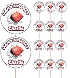 Personalisierbarer Boxhandschuh-Stanzer, Geburtstagsnahrung und Cupcake-Topper mit Flaggen, Party-Dekorationen – (14 Stück)