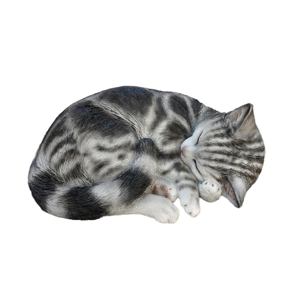 Hi-Line Black Gift Ltd. Tabby Dreams: Enchanting Polyresin Sleeping Cat Figurine