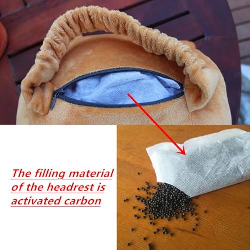 FRVRET Expression Funny 3D Dog Head Car Headrest Pillow Neck Support Plush Cushion for Driving Seat 1 pcs (B), Onesize