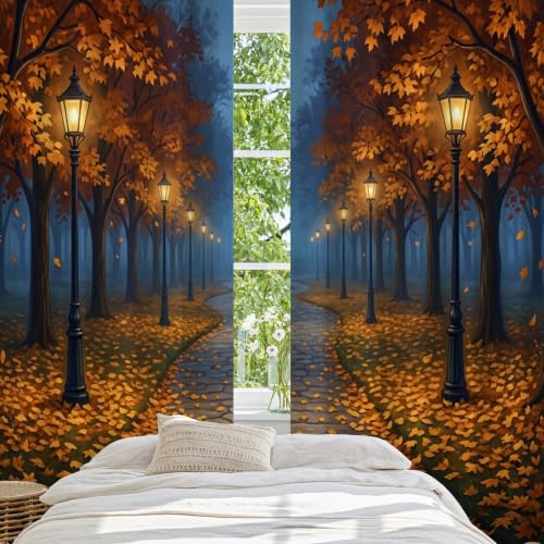 Rideaux occultants orange d'automne pour embellir le bureau et la chambre d'enfant - 5
