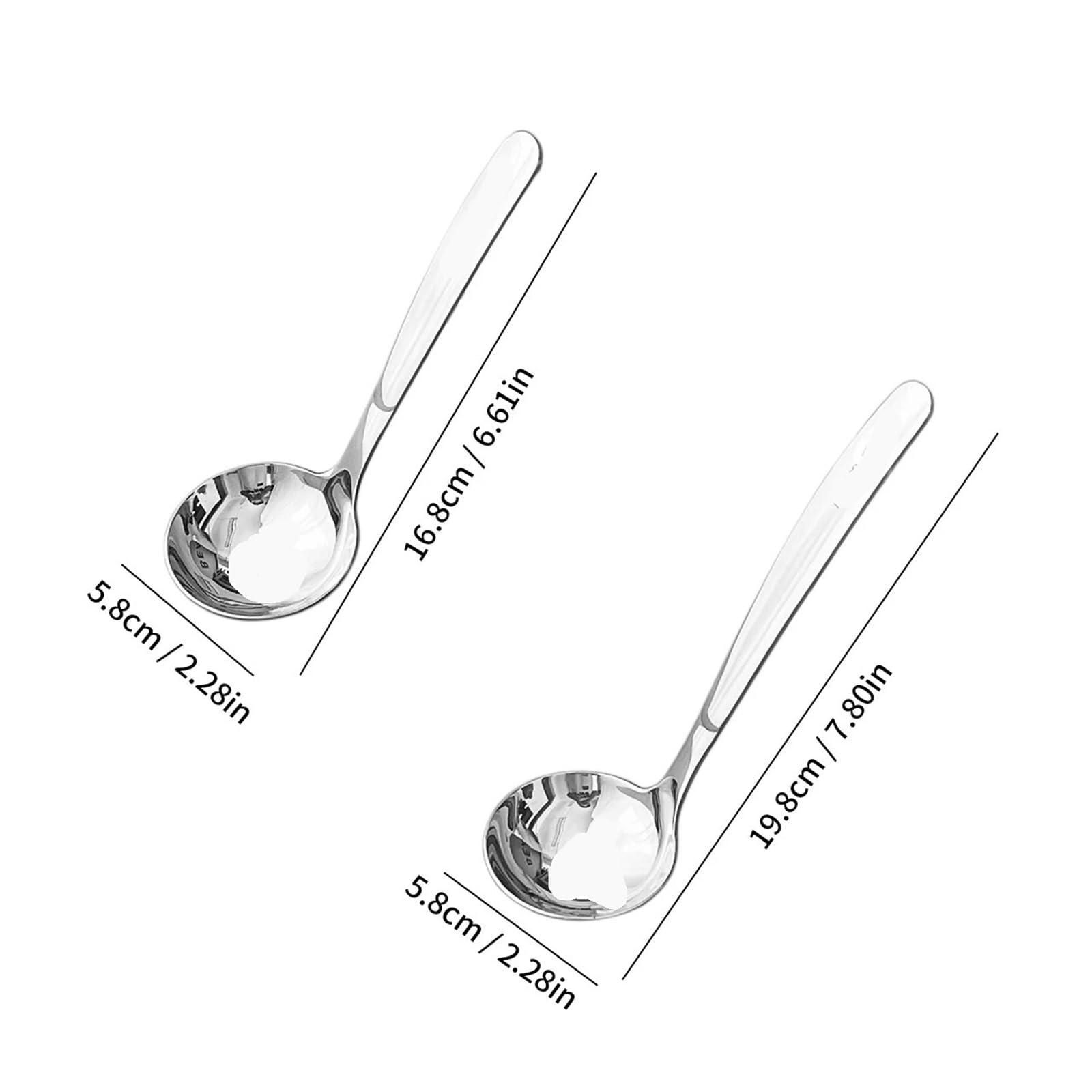 Cucchiai da zuppa con manico lungo Utensili cucina for stoviglie in acciaio inossidabile 316(Mix 2pcs)