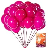 Party Balloons Hot Pink Latex Balloons 70 Pack Wedding Kid’s Birthday Bride Bachelorette Party...