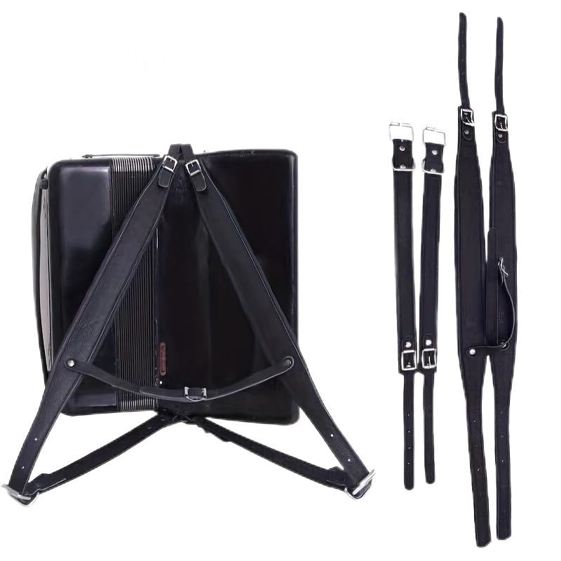 JunShXinX Adjustable Shoulder Strap for 96-120 Bass Accordion Thick PU Leather Belt