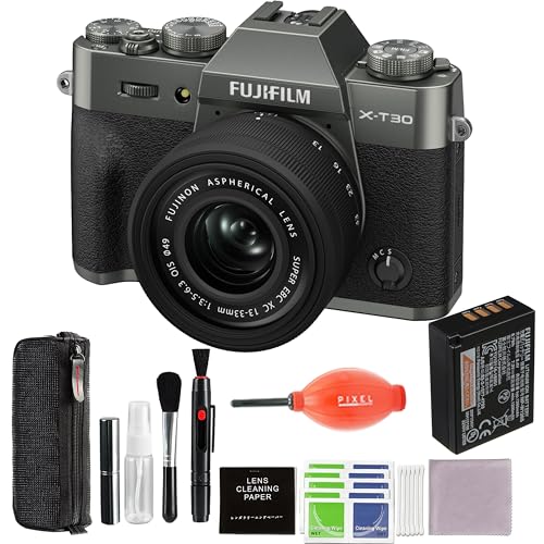 Image of FUJIFILM X-T30 III Mirrorless Camera with 13-33mm f /3.5-6.3 Lens (Charcoal Silver) Bundle with Advanced Accessories