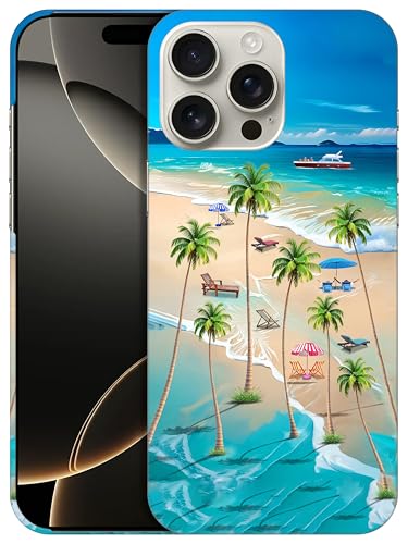 Coque iPhone 16 Pro motif palmiers GlamCase pour un style plage et vacances au quotidien