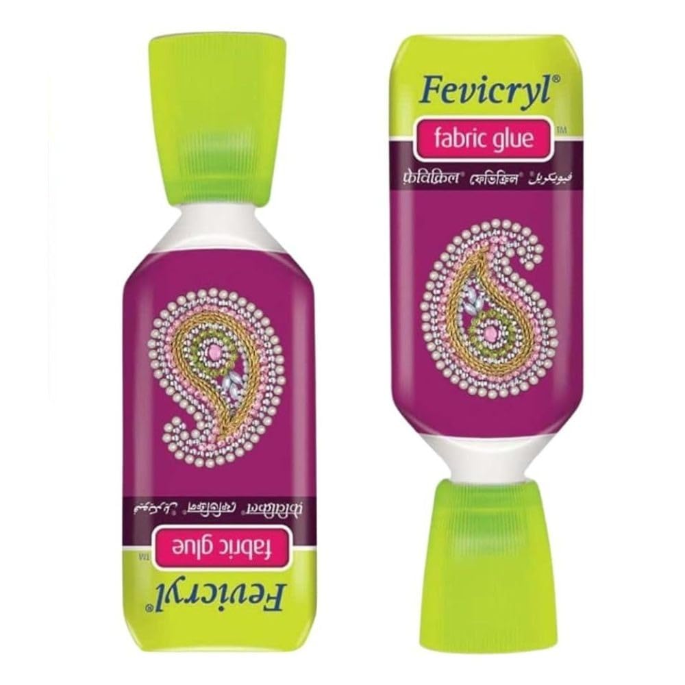 Fevicryl No-Stitch Fabric Glue – 30g x 2 | Quick-Dry, Washable Fabric Adhesive for DIY, Crafts, Embellishments & Repairs