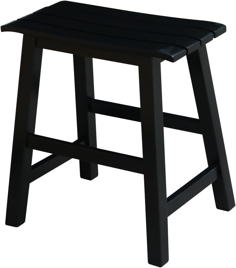 IC INTERNATIONAL CONCEPTS Slat Seat Stool - 18" Seat Height Black