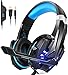 INSMART PS4 Headset, PS5 PC Gaming Headset Auch für Nintendo Switch, Xbox One & Laptop, 3.5mm Noise Cancelling Gaming Kopfhörer mit Mikrofon, Surround Sound System & Extra 3,5mm Y-Klinkenadapter