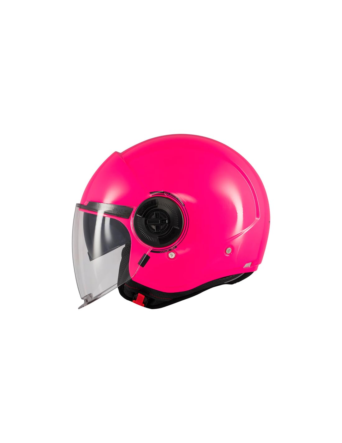 MT Helmets Viale SV S – Casco Moto Jet Urbano con Visor Solar Retráctil, Interior Lavable, Pantalla Larga y Calota HIRP | Homologado ECE 22.06 & Dot Rosa Fluor Talla L