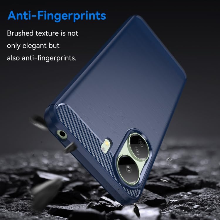 Image of NPRC Hybrid Ultra Slim Protective Case TPU Non-Slip Carbon Fiber Texture Shockproof Case Cover for Redmi 13c 4G - Blue