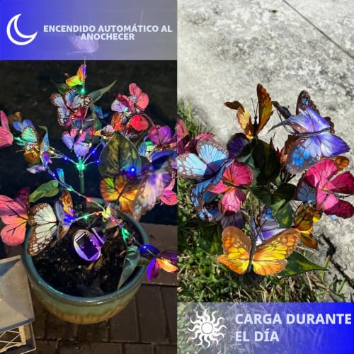 Luces solares de mariposas que se mecen con el viento creando un efecto único 4