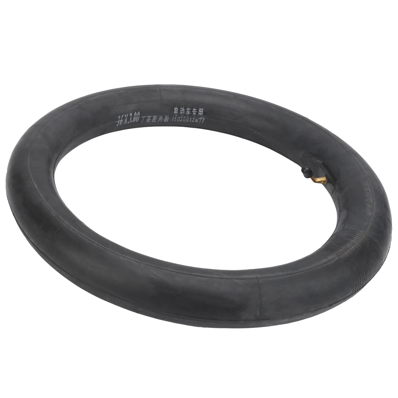 16 x 3.0 Electric Bicycle Inner Tube with Curved Angle Valve, Thickened Rubber Tubes