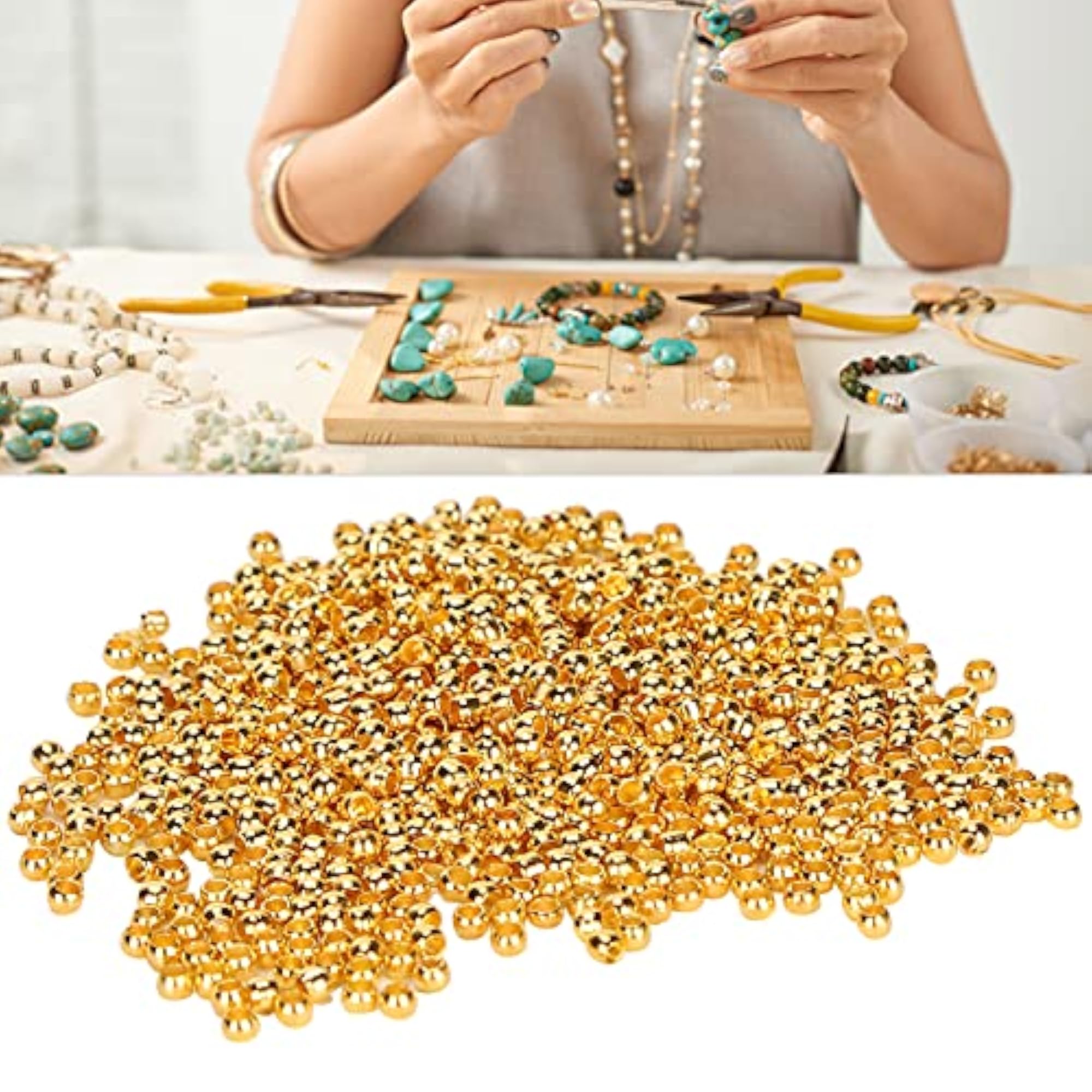 Round Spacer Bead for Necklace Bracelet DIY
