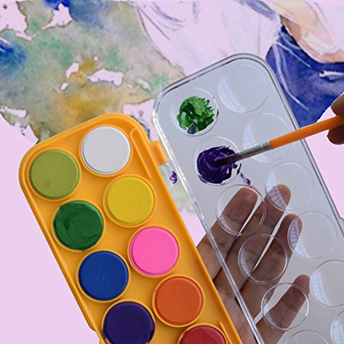 Tinomar Watercolor Paint Set, 12 Colors Artist Paint Palette Set With Paint Brush, Water Color Palette Tray Kit With Painting Brush For Kids And Beginners (Orange) #TOP2