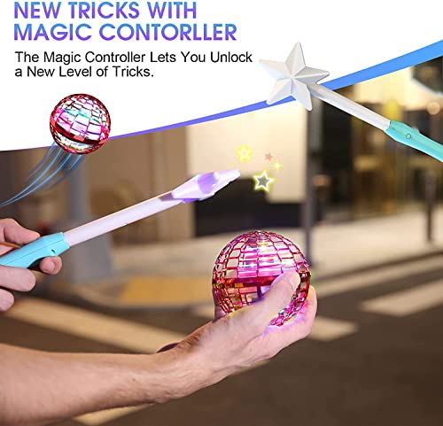 Image of ATHLERIA Pro Hand Operated Drone with Magic Controller for Kids Adults - Hand Controlled Helicopter Flying Ball with 360 Rotating and RGB Lights - Mini Drone Interactive Toys Indoor Outdoor