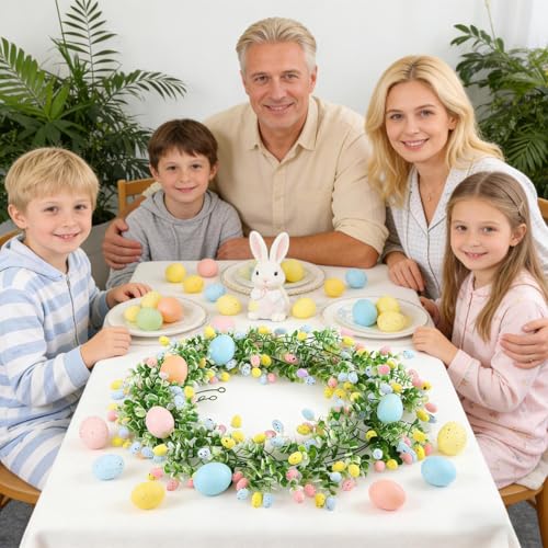 Guirnalda de Huevos de Pascua artificial para decoración de pared y chimenea interior 4