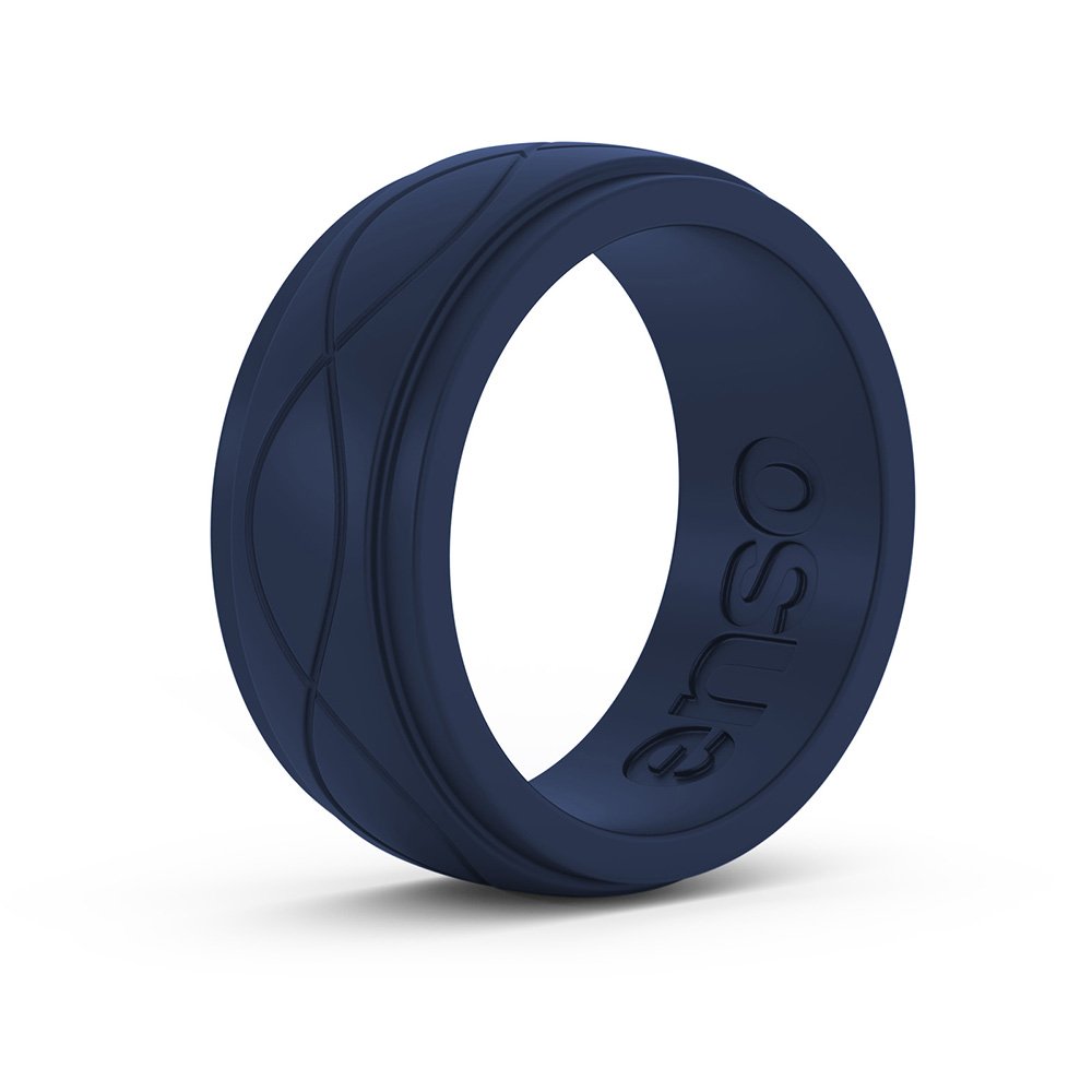 Men’s Infinity Silicone Ring – Hypoallergenic Wedding Band for Men – Comfortable Band for Active Lifestyle – 9mm Wide, 2.25mm Thick