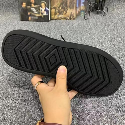 Men's Genuine Cowhide Leather Lace-up Casual Shoes with Insole & Anti-Slip Rubber Sole for Daily Walking, Office, Travel2