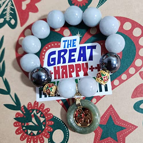 Heavens Tvcz Natural Green Jade Round 14 Mm Gems Healing Energy Real Bracelets Bangle For Women Charms With Pendant Jade Coin Lucky Money Powerful Thai Pendant Prosperity Success #TOP4