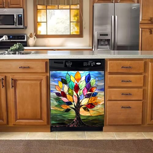 Image of BVBOX Dishwasher Magnet Cover 23 inchx26 inch, Reusable Magnetic Refrigerator Covers, Decorative Magnets Cover Fridge Door Skin Panel Stickers for Home Kitchen Appliance