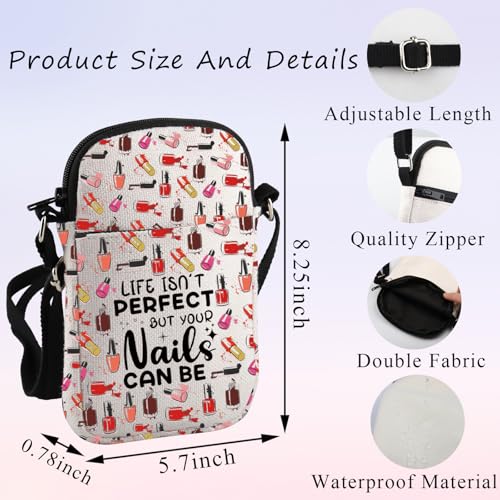 PLITI Nail Tech Gift Nail Artist Gift Life Isn't Perfect But Your Nails Can Be Nail Technician Crossbody Bag For Women2