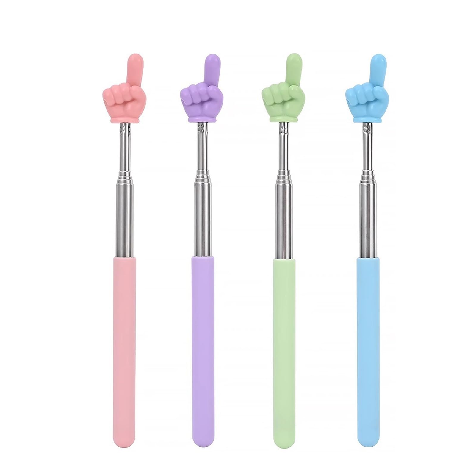 YNR 4Pcs Finger Pointer Stick, Extendable Hand Pointer, Mini Retractable Teacher Pointer Stick