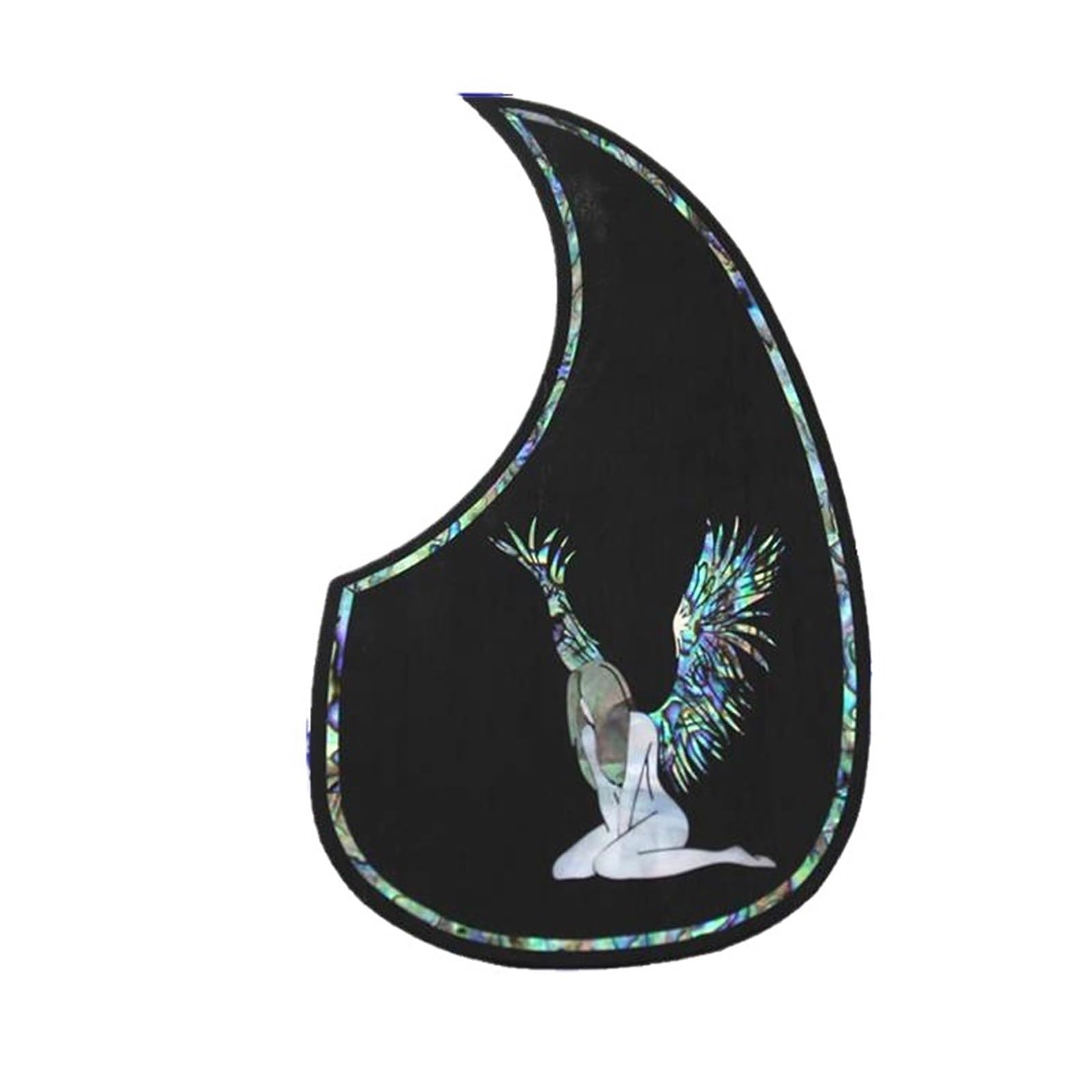 Gitara Z Litego Drewna Inkrustowana Kolorowymi Muszlami Solidny Drewniany Ochraniacz Dłoni Tylna Część Gitary Pickguard(P)