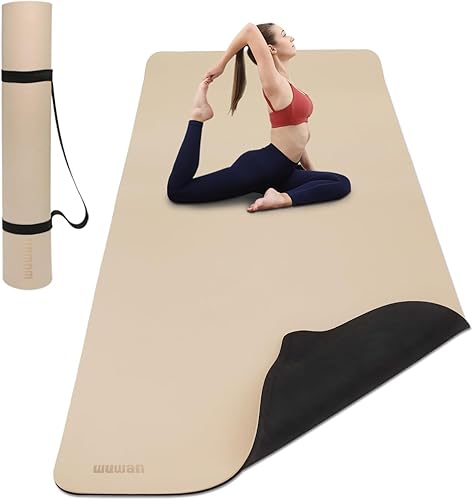 Miniatura 8 de Yoga Mat Non-Slip Extra Thick 72"x3224" Extra Wide Fitness Exercise Mat TPE Material High Elastic Hot Yoga Mat for Women Yoga Pilates Home Floor