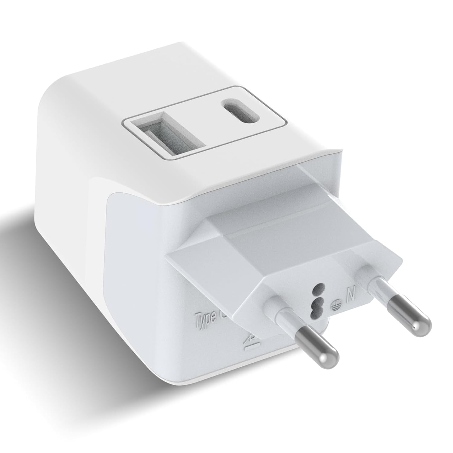 Ceptics Travel Adapter India to Europe Plug Adapter, 3 in 1 Germany, France Adapter with 1 USB, 1 USB-C, Type C Travel Adapter Europe for Laptops, Phones, CE - RoHS, White (2 Pack)-image-47